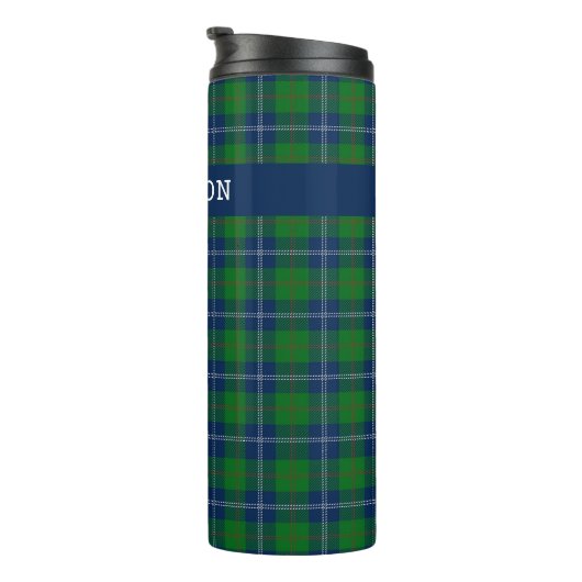 Bouteilles Isothermes Classique Vert Tartan de Noël Plaid Personnalisé (Tourné sur la droite)