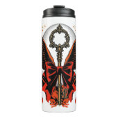 Bouteilles Isothermes Clé de fond en velours gothique avec ailes et lune (Devant)