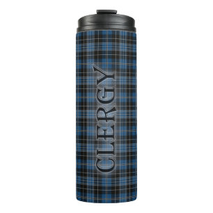 Bouteilles Isothermes Clergy Tartan avec le nom de famille