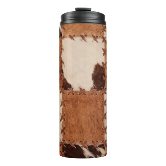 Bouteilles Isothermes Close up leather patchwork textured background. (Devant)
