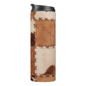 Bouteilles Isothermes Close up leather patchwork textured background. (Tourné sur la droite)