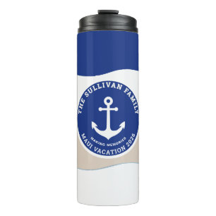 Bouteilles Isothermes Club de Yacht Vintage Navy Ancre Familiale