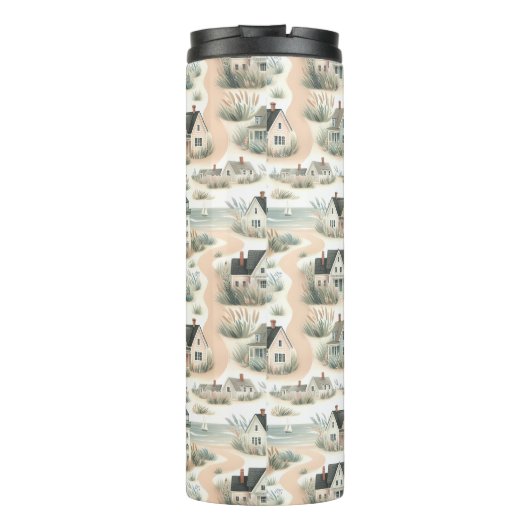 Bouteilles Isothermes Coastal Cottage Lighthouse Pattern (Dos)