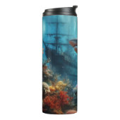 Bouteilles Isothermes Coastal/nautical tiger shark & coral reef (Tourné sur la gauche)