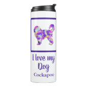Bouteilles Isothermes Cockapoo Chien mignon Silhouette Purple PY&B (Tourné sur la gauche)