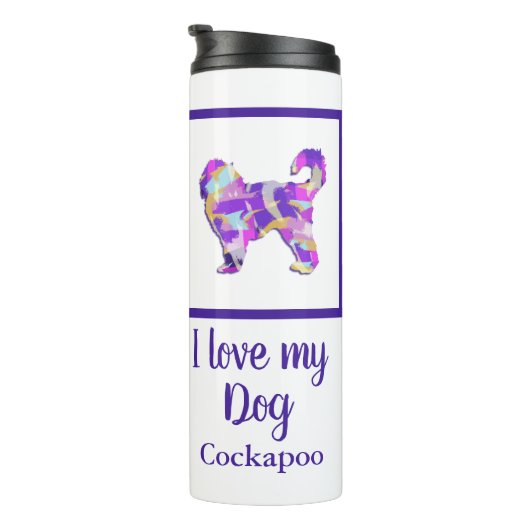 Bouteilles Isothermes Cockapoo Chien mignon Silhouette Purple PY&B (Tourné sur la droite)