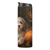 Bouteilles Isothermes Cockapoo Puppy Citrouille d'automne (Tourné sur la droite)