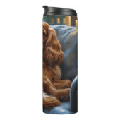 Bouteilles Isothermes Cocker Spaniel avec les lumières de Noël (Tourné sur la droite)