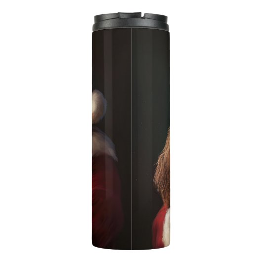 Bouteilles Isothermes Cocker Spaniel avec Noël Festif du Père Noël (Dos)