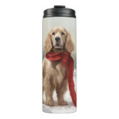 Bouteilles Isothermes Cocker Spaniel Chien dans Noël de neige (Devant)