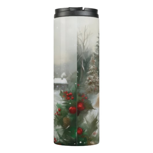 Bouteilles Isothermes Cocker Spaniel Chien dans Noël de neige (Dos)