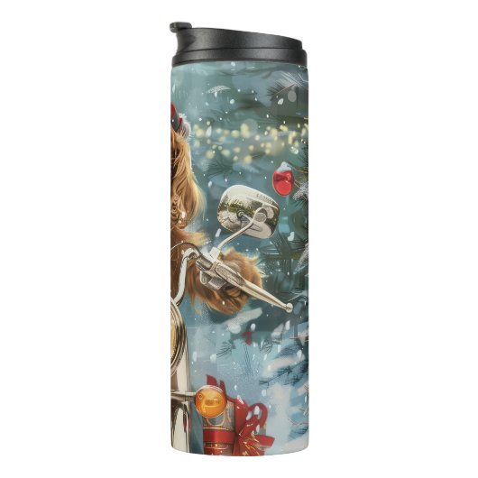 Bouteilles Isothermes Cocker Spaniel Chien équitation Moto Noël (Tourné sur la droite)