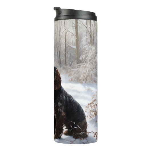 Bouteilles Isothermes Cocker Spaniel Laisser Neige Noël (Tourné sur la droite)