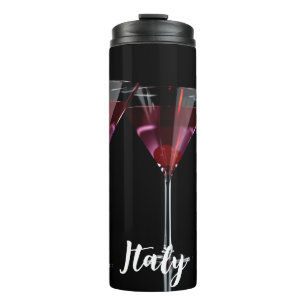 Bouteilles Isothermes Cocktails rouges en verre de martini à la cerise