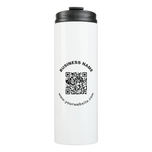 Bouteilles Isothermes Code QR avec nom d'entreprise Texte circulaire gra (Devant)