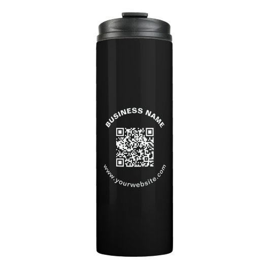 Bouteilles Isothermes Code QR avec nom d'entreprise Texte circulaire gra (Devant)