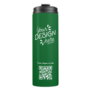 Bouteilles Isothermes Code QR Logo personnalisé Vert Tumbler Thermique