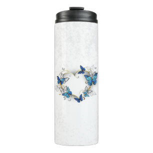 Bouteilles Isothermes Coeur bijoux avec papillons Morpho