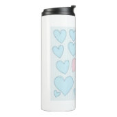 Bouteilles Isothermes Coeur bleu clair et rose (Tourné sur la gauche)