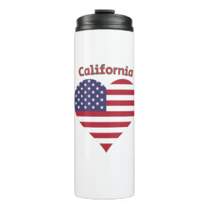 Bouteilles Isothermes Coeur du drapeau américain de Californie