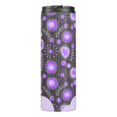 Bouteilles Isothermes Coeur gris violet blanc et nom floral (Dos)