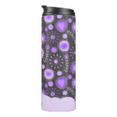 Bouteilles Isothermes Coeur gris violet blanc et nom floral (Tourné sur la droite)