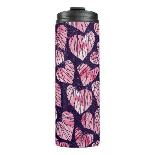 Bouteilles Isothermes Coeur rose : motif transparent aquarelle.