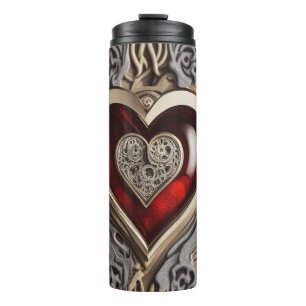 Bouteilles Isothermes Coeur Steampunk - Amour mécanique complexe