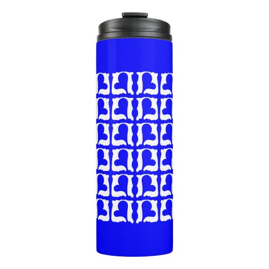 Bouteilles Isothermes Coeurs bleu et blanc électrique (Devant)