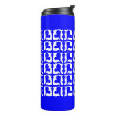 Bouteilles Isothermes Coeurs bleu et blanc électrique (Tourné sur la gauche)