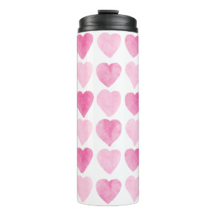 Bouteilles Isothermes Coeurs d'aquarelle rose mignonne Tumbler thermique
