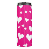 Bouteilles Isothermes Coeurs de balaie blanche sur Fuchsia rose (Dos)