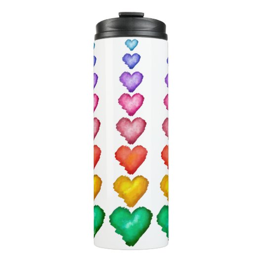 Bouteilles Isothermes Coeurs de couleur marine KiniArt (Devant)