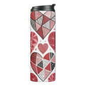 BOUTEILLES ISOTHERMES COEURS DE LA SAINT-VALENTIN PATCHWORK ROUGE GRIS N (Tourné sur la gauche)