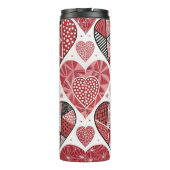 BOUTEILLES ISOTHERMES COEURS DE LA SAINT-VALENTIN PATCHWORK ROUGE GRIS N (Dos)