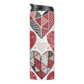 BOUTEILLES ISOTHERMES COEURS DE LA SAINT-VALENTIN PATCHWORK ROUGE GRIS N (Tourné sur la droite)