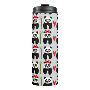 Bouteilles Isothermes Coeurs de pandas mignons : Motif pour enfants