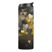 Bouteilles Isothermes Coeurs de parties scintillant gris jaune noir (Tourné sur la gauche)