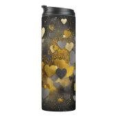 Bouteilles Isothermes Coeurs de parties scintillant gris jaune noir (Tourné sur la droite)