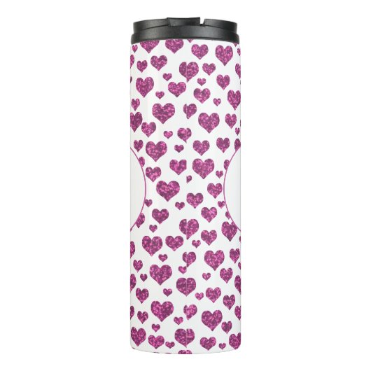 Bouteilles Isothermes Coeurs de Parties scintillant rose Motif Monogramm (Dos)