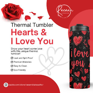 Bouteilles Isothermes Cœurs et Je t'aime Tumbler Thermique