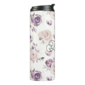 Bouteilles Isothermes Cœurs Fleurs Amour Violet Rose (Tourné sur la gauche)