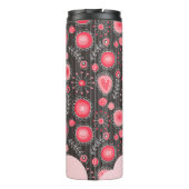 Bouteilles Isothermes Coeurs gris-blanc et fleurs nom floral (Dos)