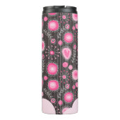 Bouteilles Isothermes Coeurs gris rose blanc et nom fleuri (Dos)