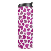 Bouteilles Isothermes Coeurs peints motif - magenta & parties scintillan (Tourné sur la gauche)