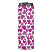 Bouteilles Isothermes Coeurs peints motif - magenta & parties scintillan (Dos)