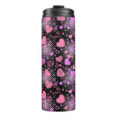 Bouteilles Isothermes Coeurs roses Motif 01 Black BG (Devant)