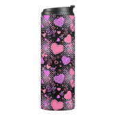 Bouteilles Isothermes Coeurs roses Motif 01 Black BG (Tourné sur la gauche)