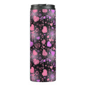 Bouteilles Isothermes Coeurs roses Motif 01 Black BG (Dos)