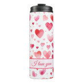 Bouteilles Isothermes Coeurs vibrants | Coloré | Texte personnalisé (Devant)